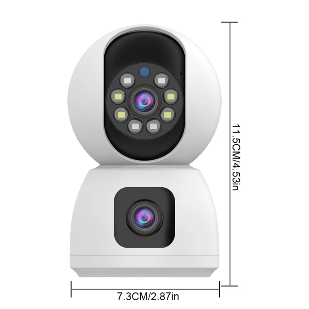 Überwachungskamera, Dual-Objektiv, Außen-/Innenkamera, 2-Wege-Gespräch, Babyphone, Videokamera für die Sicherheit zu Hause, Hund/Katze/Haustier/Datertag/Baby
