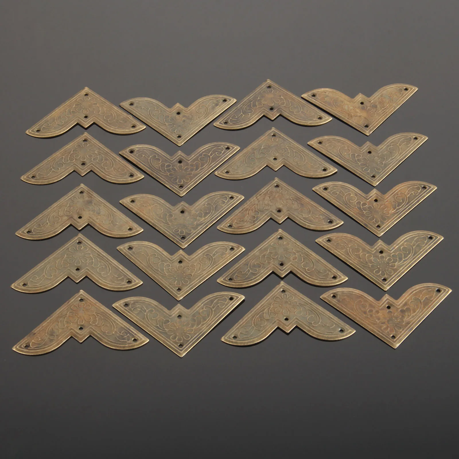 40Pcs Iron Corner Bracket with 160pcs Screws Jewelry Gift Box Wood Case Decorative Feet Leg Corner Protector Furniture Fittings - view 4