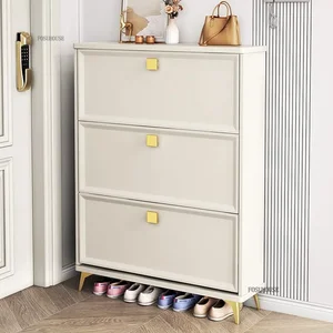 Ultrafino Cream Schuhschrank, 17 cm, Heimtür, Licht, Luxus -Eingangsschrank, dünne Designerin, Schuhständer, Heimmöbel 8 Hauptverkäufe Salhate 17cm - №7