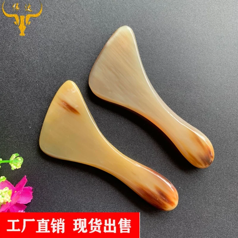 Horn Broom Piece Horn Beauty Pull Tendons Stick Face Scraping Massage Manual Acupuncture Pen Face Lifting Device Scrapping Plate