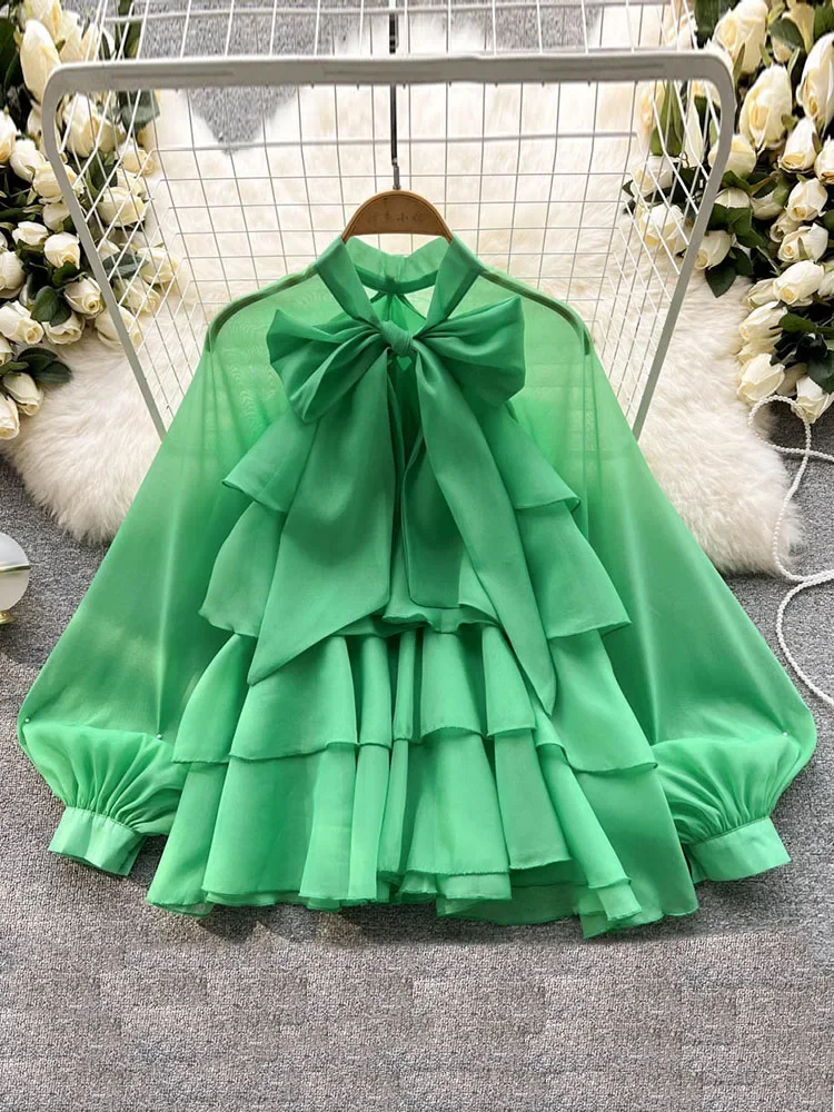 French Spring Summer New Style Ruffles Edge Gentle Sweet Style Long-sleeved Chic Fairy Blouse Top Women Blusas Mujer D998