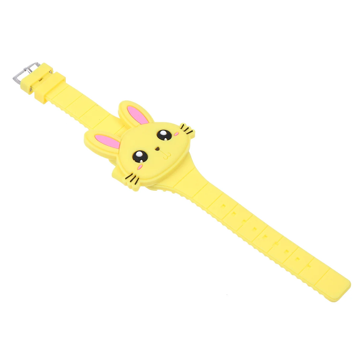 Montre en Silicone en forme de lapin, Surface lisse jaune, cadeau d'anniversaire pour enfants, Souvenir de fête, montre de dessin animé pour enfants