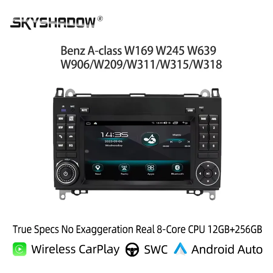 For Benz A-class W169 W245 W639 W906/W209 720P 360 Camera 8G+256G Carplay Android 14.0 Car DVD Player GPS WIFI Bluetooth Radio