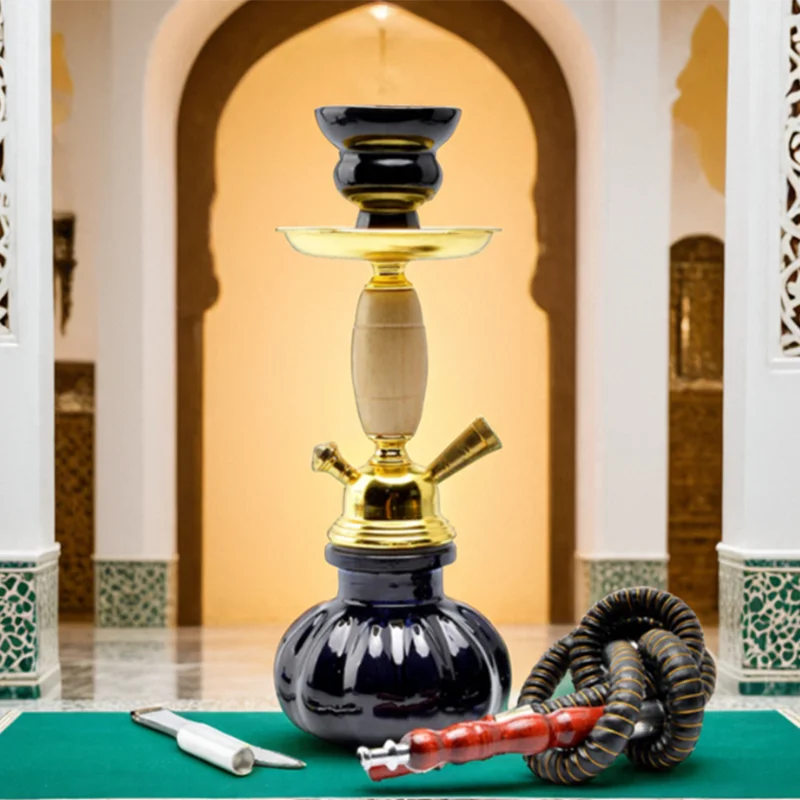 

Black Blue Green Red White Yellow,10.6in\27cm Small,Single Hose 1,Bar Shisha Full Set Smoking Pipe Hookah Set,Glass Vase