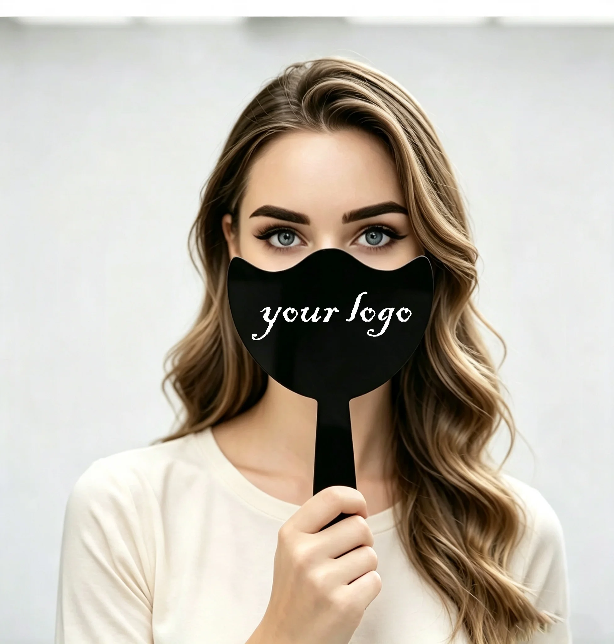 2pcs Personalised Eyelash Technician Prop Handheld Mirror Social Media Prop Lash Extension Customized Wedding Gift Mirror