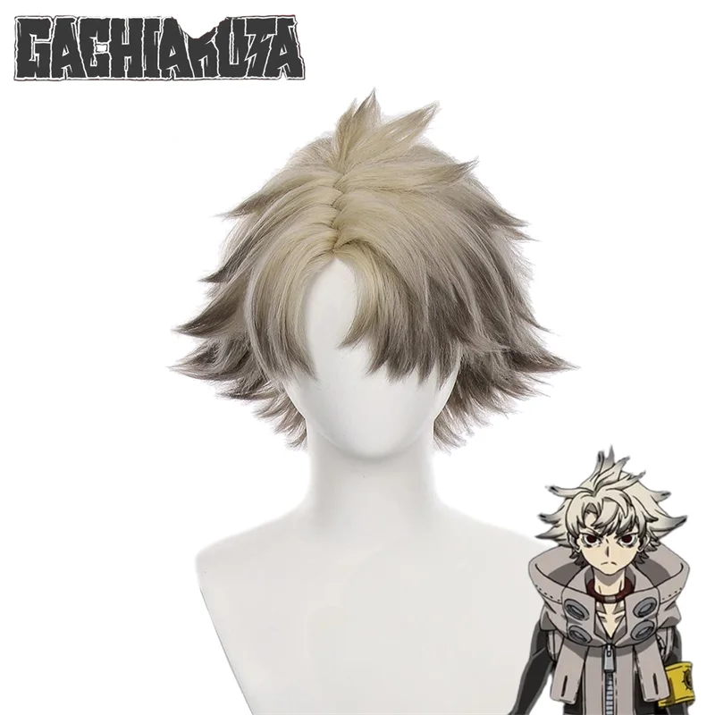 

Anime GACHI AKUTA RUDO Cosplay Wig Short Light Gold Brown Hair Heat Resistant Synthetic Wigs Party Play Role Halloween Prop
