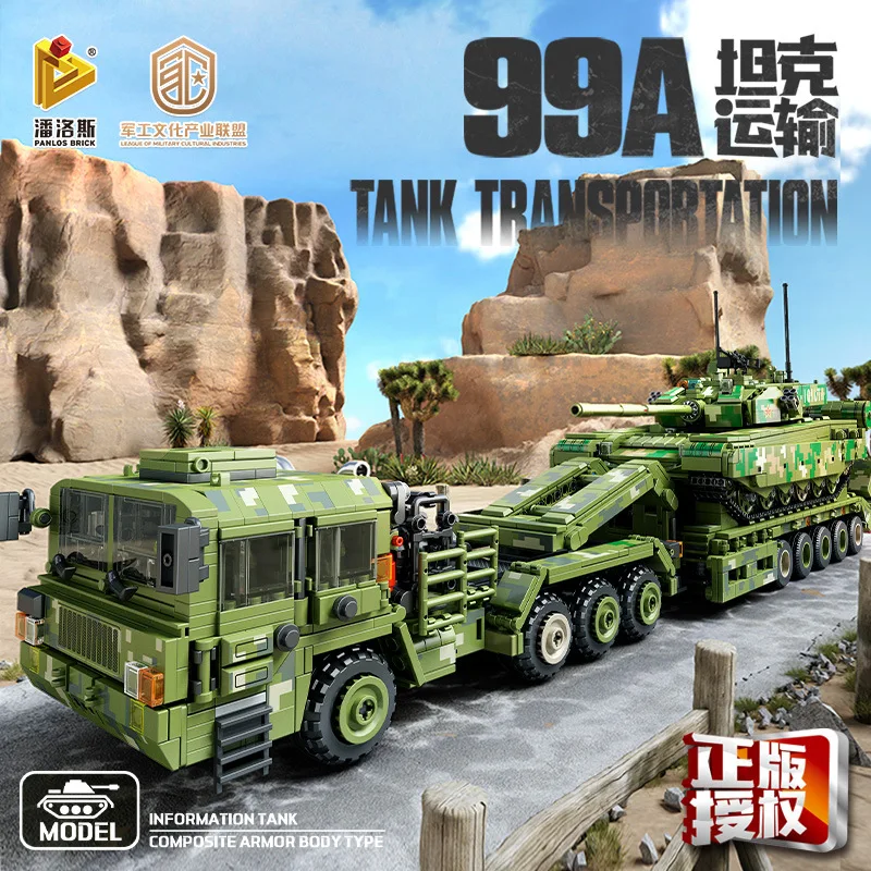 

Panlos 688003 99A Tank Transportation Car Model Battlefield Mobility Series Small Particle Assembly Toys Building Block 2784PCS