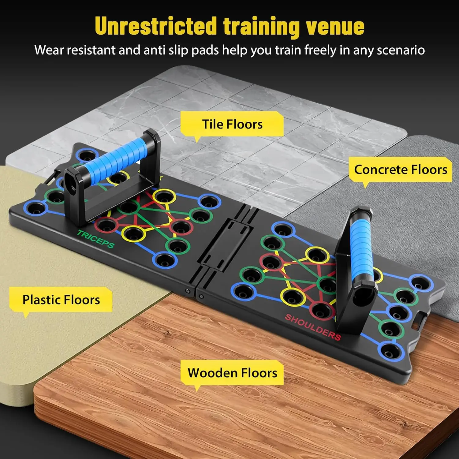 لوح رفع، معدات تدريب القوة 24 في 1، لوح لياقة بدنية للتمرين المنزلي مع أشرطة مقاومة لممارسة الكتف والظهر #4