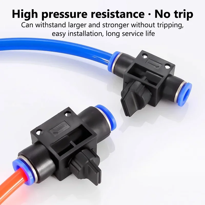 HVFF Pneumatic Fitting 2 Way Quick Push Connector Tube Hose Air Pneumatic Parts Plastic Switch Controller 4mm 6mm 8mm 10mm 12mm