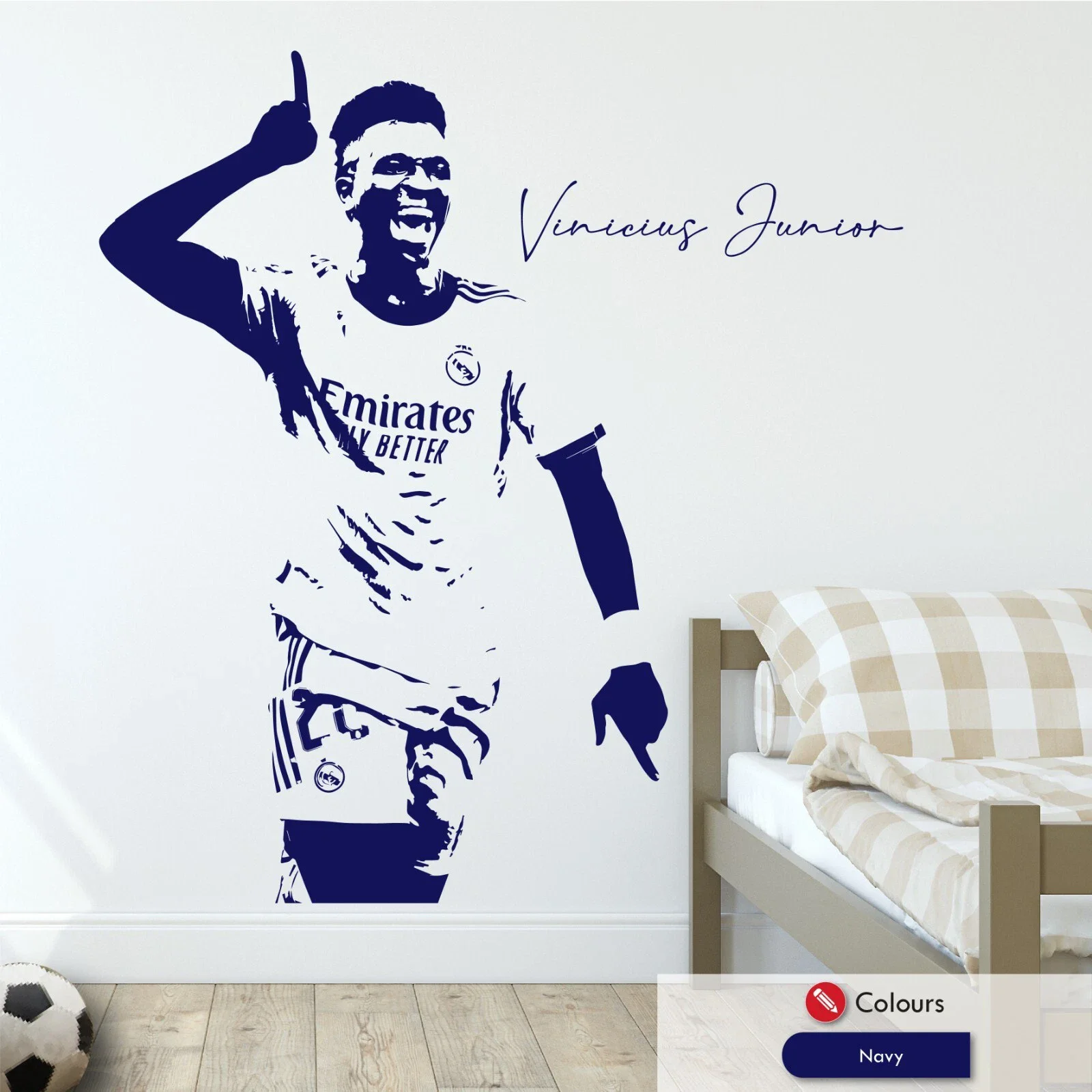 

Vinicius Junior Football soccer Bedroom Living Room Decal Wall Art Sticker Decor removable self-adhesive