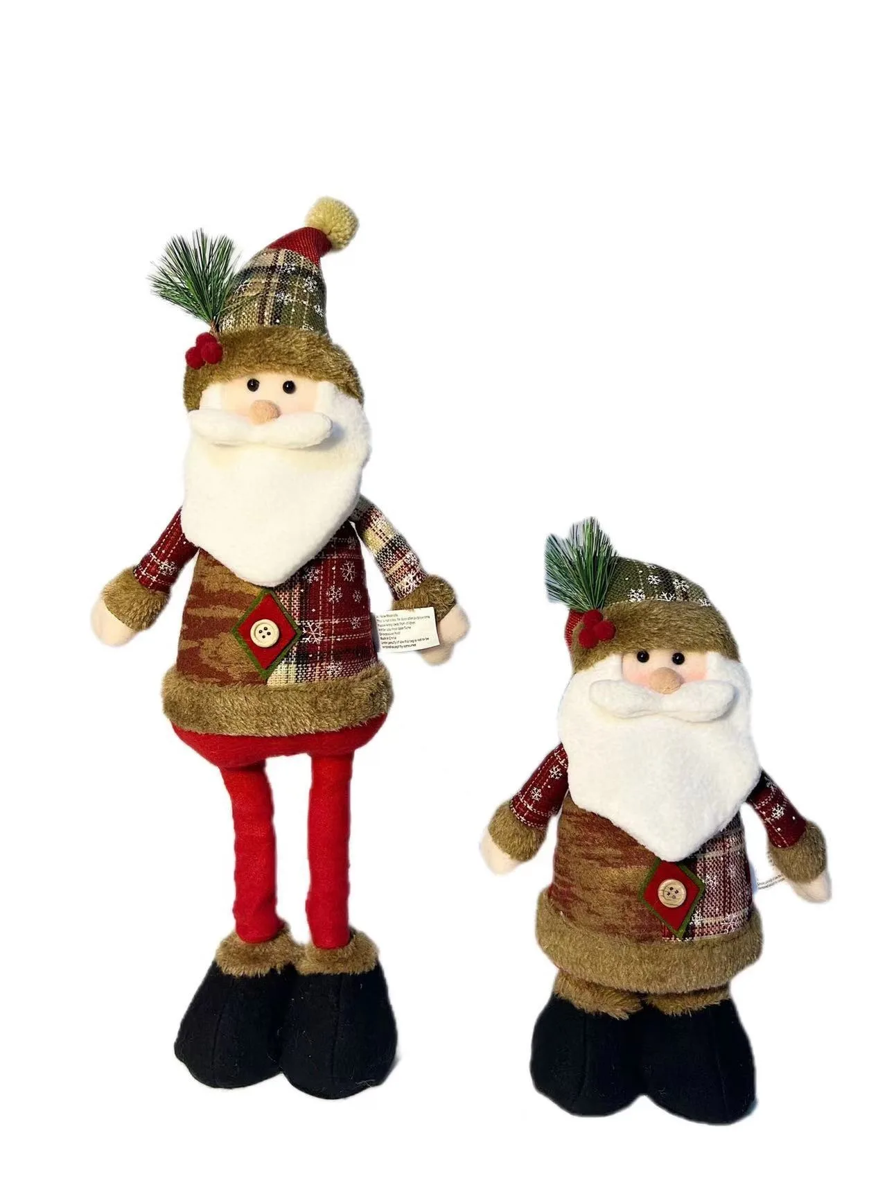 1pcs Long Leg Christmas Plush Toy Stretchable Christmas Doll Snowman Santa Claus Standing Plush Doll for Christmas Decoration