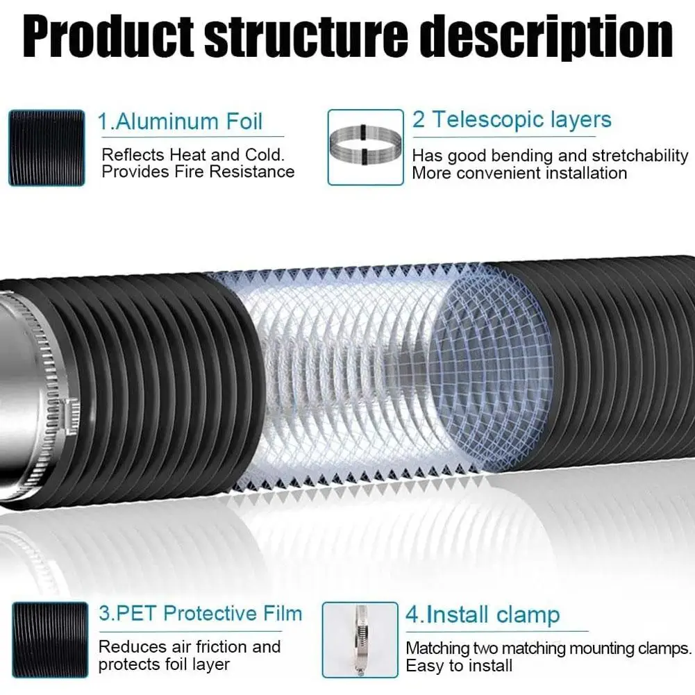 

3 м парковочный обогреватель, воздуховод, шланг, черный для Webasto Eberspacher, обогреватель 75 мм, автомобильный кемпер, воздушная дизельная парковочная трубка