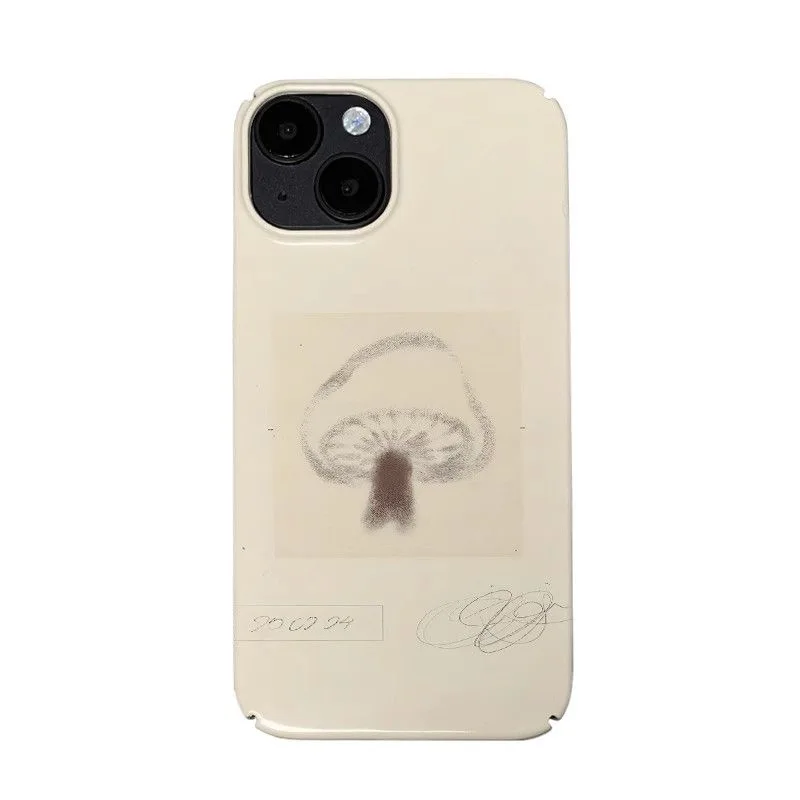 Vintage Sketch Minimalist Mushroom Calm & Artistic Phone Case for iPhone 17 16 15 14 11 12 13 Pro Max Air Plus Back Cover