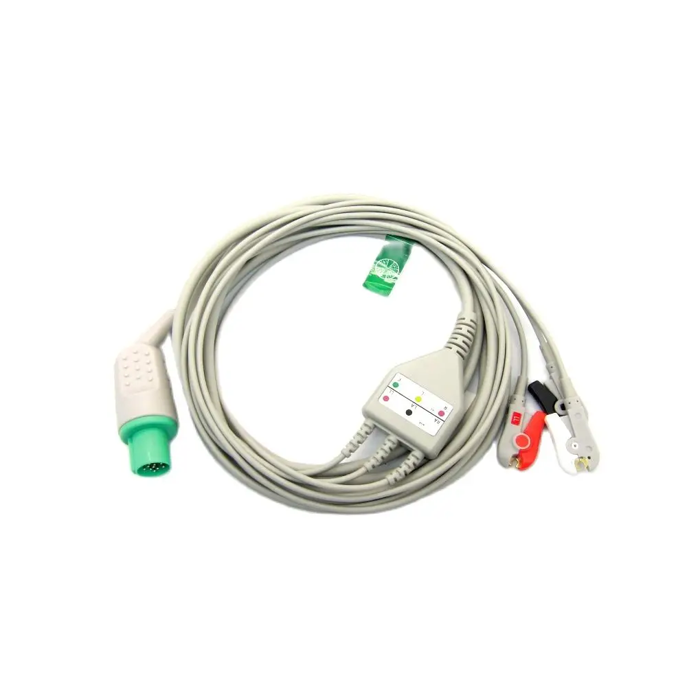 Cable Ecg de una pieza, Cable Ekg Iec, 3 cables, 5 cables, Clip a presión, monitoreo Ekg para máquina helige Cardioserv Mornitor