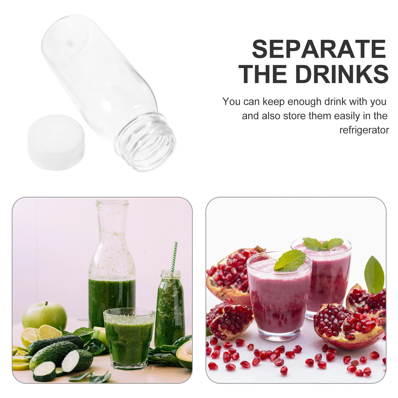 

10 Pcs Milk Plastic Bottle Container Water with Cap Clear Drinking Bottles Travel