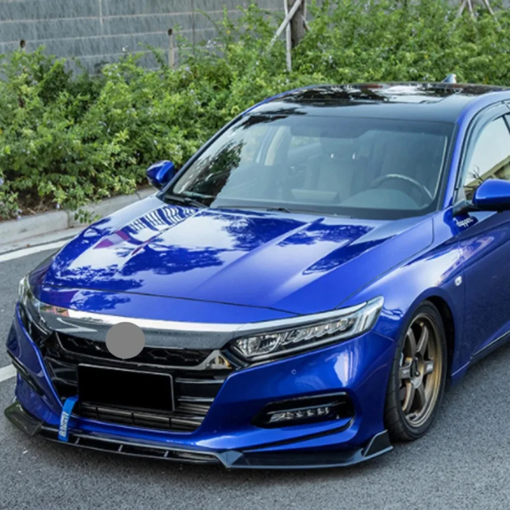 Car Front Bumper Lip Diffuser Spoiler For Honda Accord 10th GEN 2018 2019 2020 2021 Gloss Black Body Kits Tuning