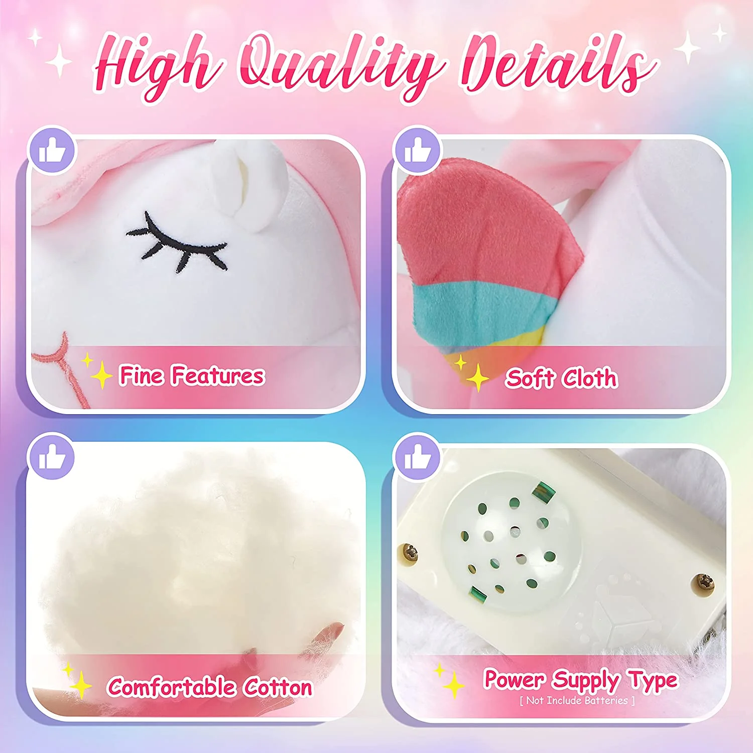 9,8'' oplichtende eenhoorn knuffeldier zacht pluche speelgoed met kleurrijk LED-nachtlampje eenhoorn speelgoed kinderen vakantie verjaardagscadeaus jongen