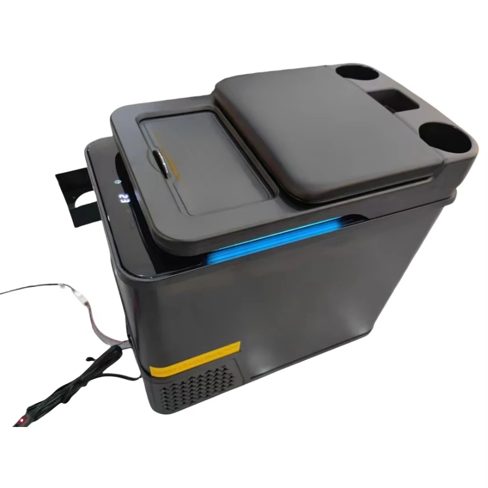 

12V Car Mini Refrigerator Armrest Ice Maker with Compressor Freezer Portable Plastic