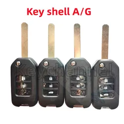 Keychannel-tampa chave de controle remoto para carro, 2 ou 3 botões, 47a, 47g, para honda jade, accord, crv, civic, wrv, 5 pcs/lot