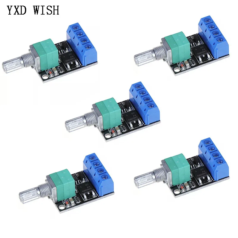 5PCS 10A Voltage Regulator PWM DC Motor Speed Controller Governor DC 5-16V LED Dimmer Switch Power Controller for Led Bulb