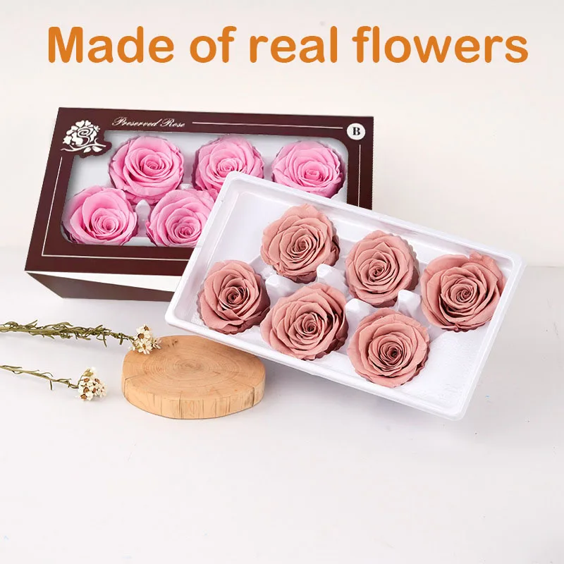 

Preserved Natural Real Rose Flowers 5-6cm for Scrapbook Christmas Home Decor Wedding Garden Rose Arch Beautiful Dried Flower DIY