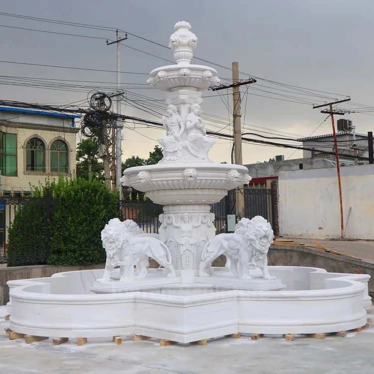 Outdoor Garden Decoration Art  Statue Classical White Marble Water Fountain for Sale Deposit Only
