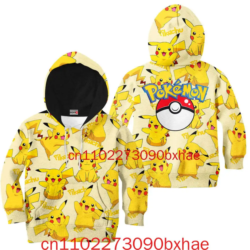 2025 Christmas New Pikachu Zipper Hoodie 3D Printed Cosplay Costume  Fashion Street Cute Boys and Girls Hoodies