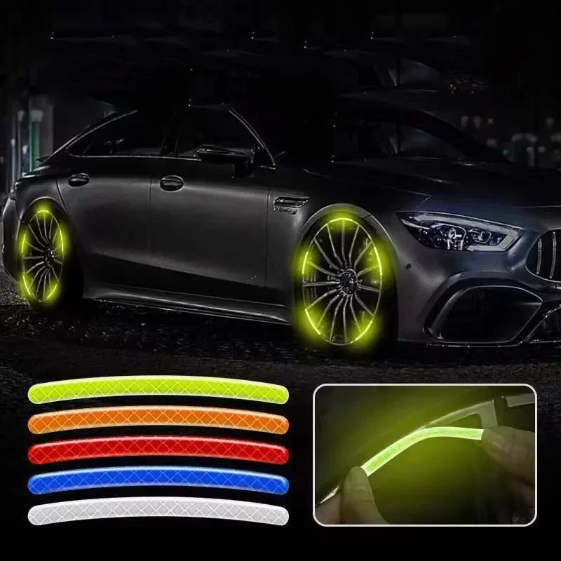 Car Wheel Hub Reflective Stripes Sticker Driving Safety Tire Decor Warning Sticker Warning Reflective Tape Car Accessories image 3