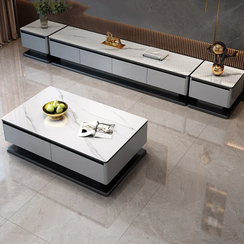Drawers Shelf Entertainment Tv Table Office Luxury Monitor White Tv Table Storage Cabinet Mobili Per La Casa Modern Furniture