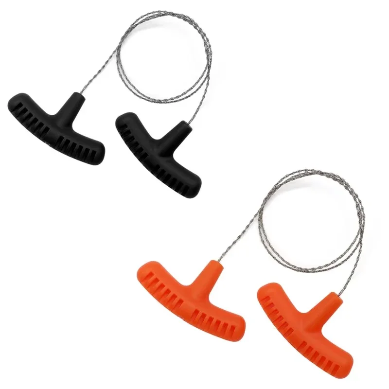 High-quality Multi-purpose Mini Pocket Wire Saw Stainless Steel Wire Saw Orange Outdoor Camping Emergency Survival Gear Tools