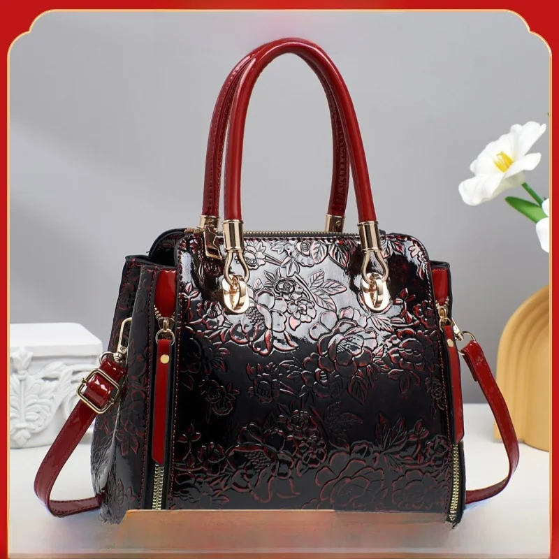 

Женская сумка Ele с ручной росписью и цветочным узором, большая вместительная сумка через плечо, мягкая сумка-тоут в американском ретро-стиле