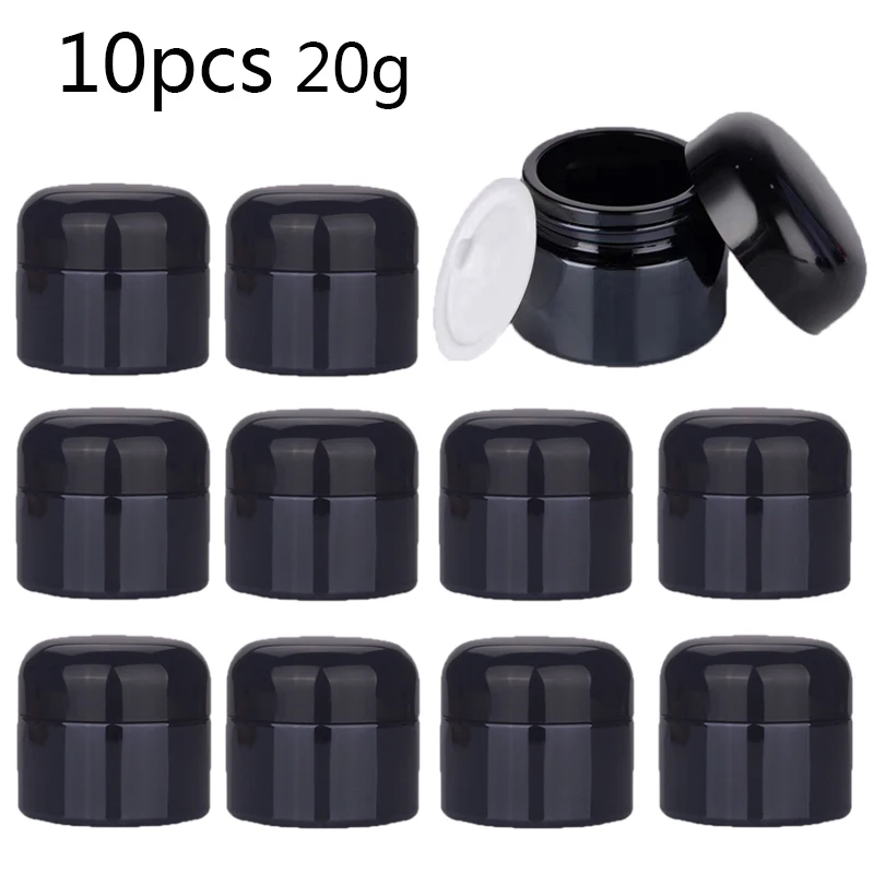 10pcs 50g black cosmetics Glass jar, small container with lid, glass jar container, lotion jar, ointment, cosmetics bottle