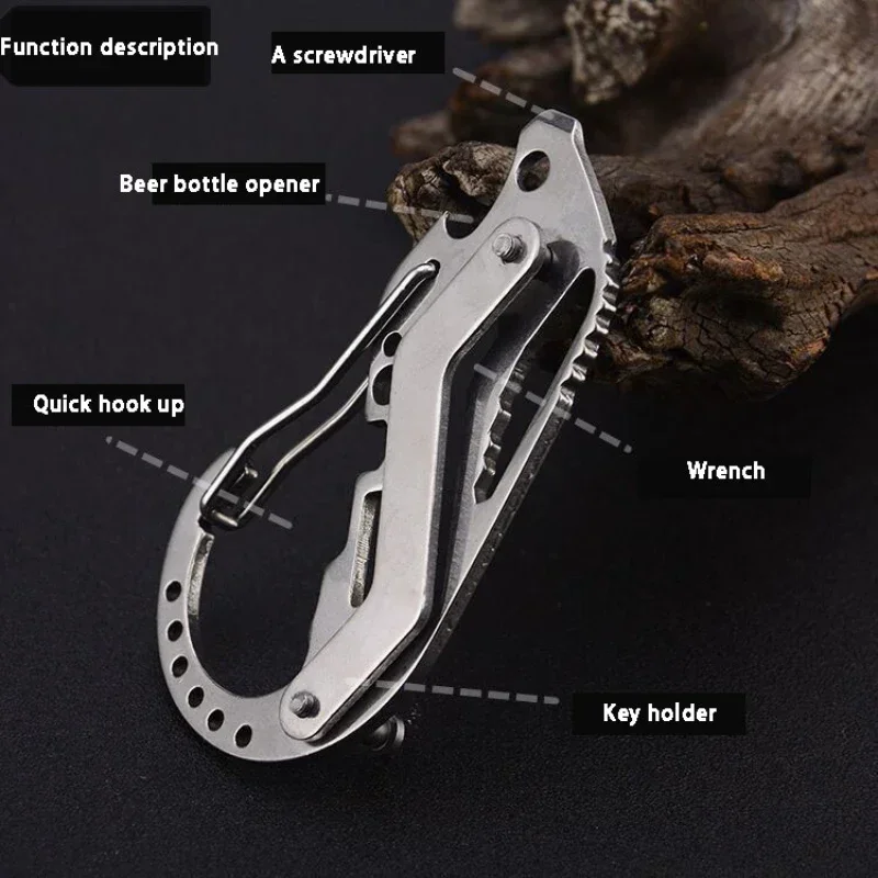 Klip dudukan EDC Gadget berkemah, aksesori memanjat, alat memanjat gesper Multi alat, Carabiner kamping Key