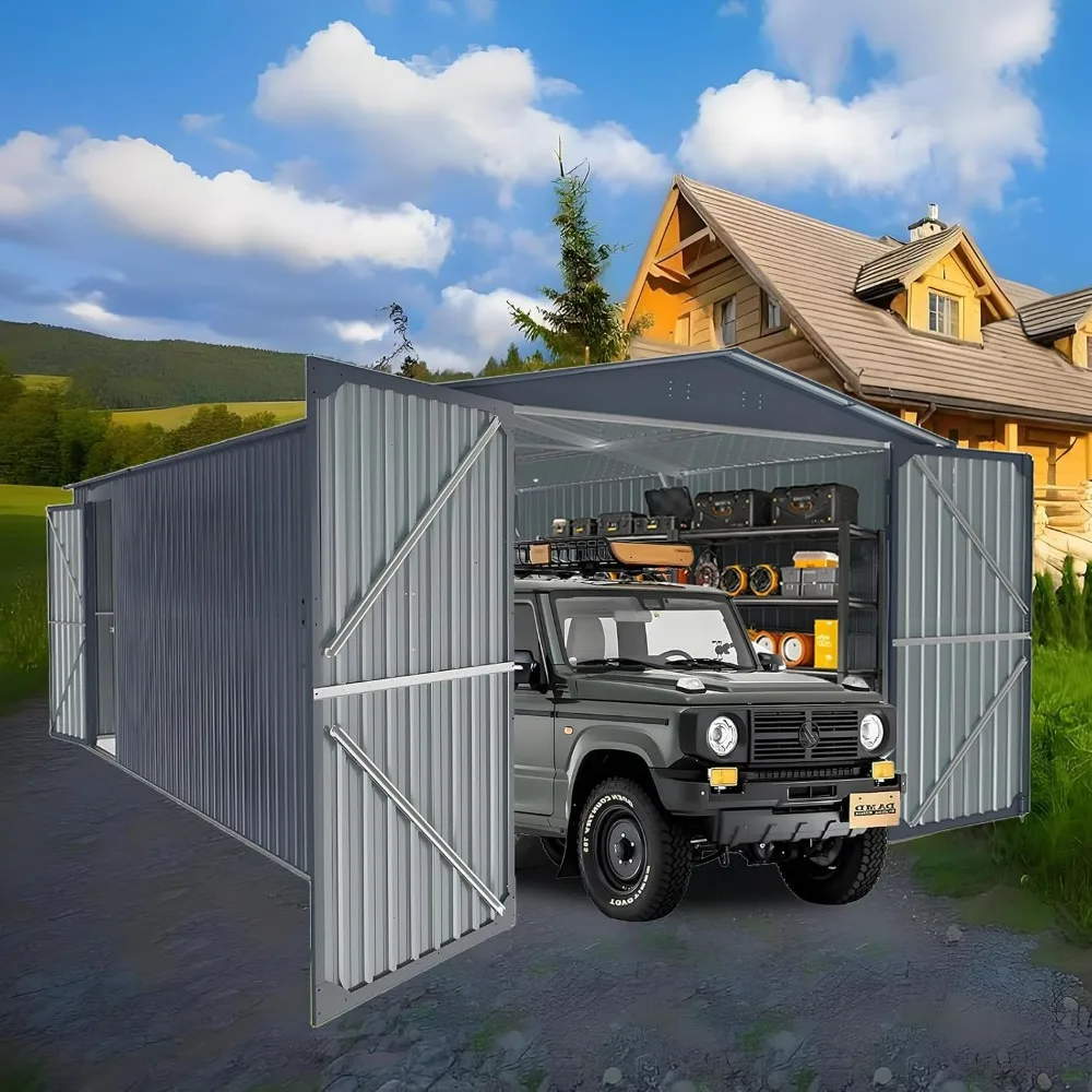 

13x20ft Outdoor Storage Shed, Metal Storage Shed, Heavy Duty Large Metal Garage Shed with 2 Doors and 4 Vents