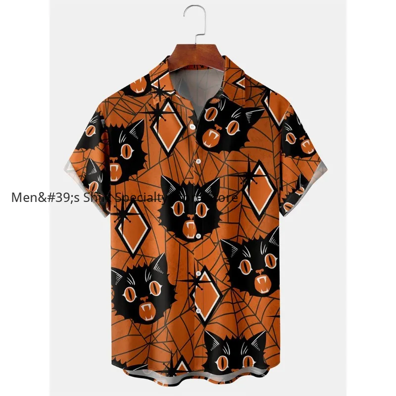 Men's Fashion Halloween Shirt Summer Cute Style Men's Clothing Party 2025 Fashionable