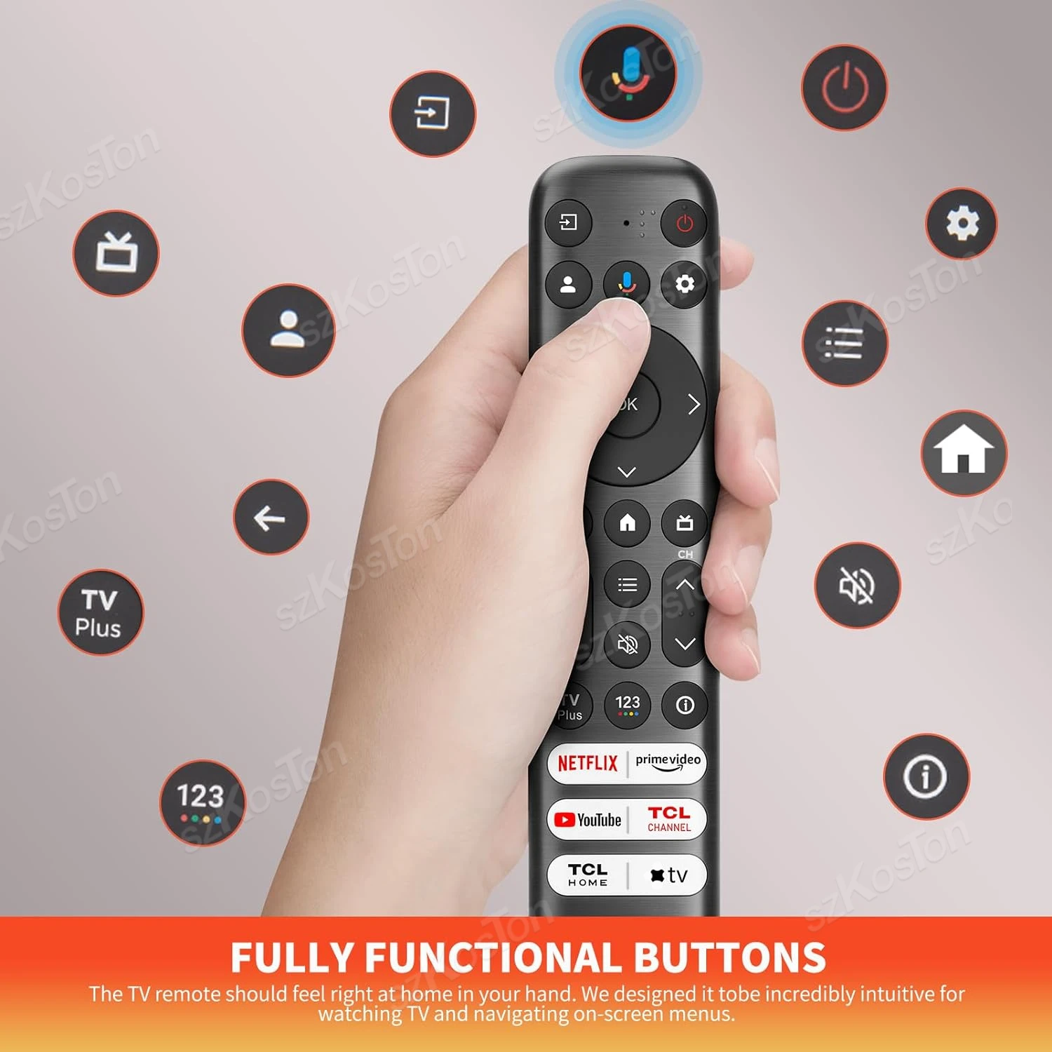 Replacement Remote Compatible with TCL Google TV Voice Remote Control RC813 Android Smart TVs for TCL Q6/Q7/QM8/S3/S4 Series