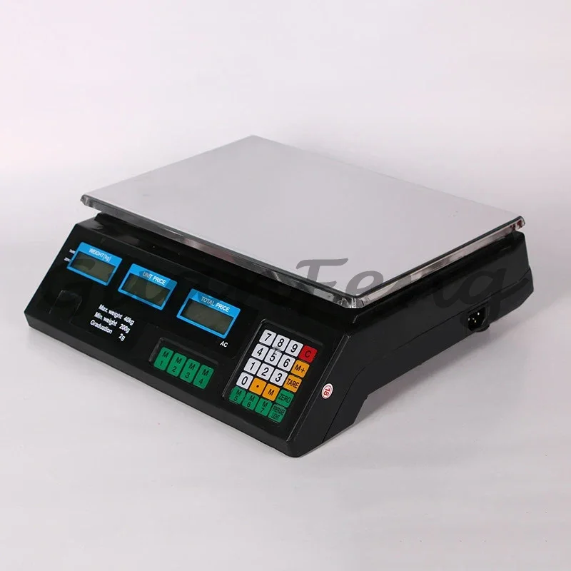 40KG commercial electronic price calculation scale, LCD backlit digital price scale