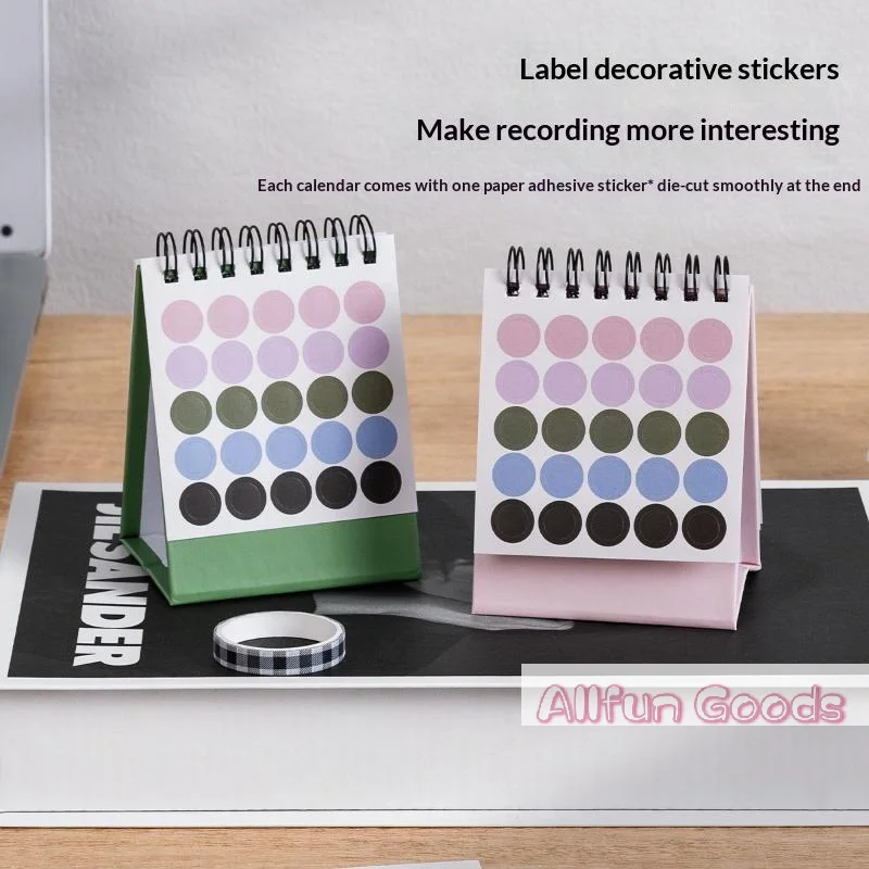 1Pcs 2027 Morandi Color Mini Desk Calendar 18 Months Desktop Plan Calendar Memo Message Small Ornaments Office Supplies Students view 3