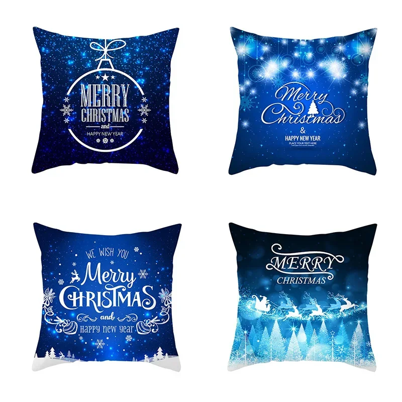 Christmas Themed Pillowcases Car Accessories Office Santa Claus Living Room Sofa Home Pillowcases