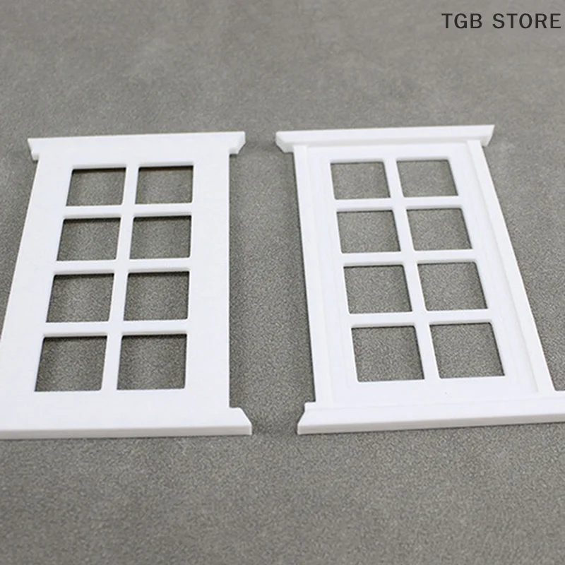 1 قطعة PLA الأبيض مصغرة إطار النافذة نموذج الديكور ويندوز دمية 1/12 لعبة أثاث صغير