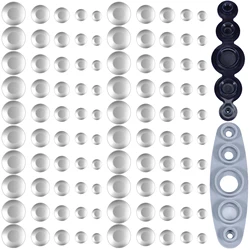 100 Pcs Cover Button Kit 5 Different Size Cover Buttons with 5 in 1 Button Tool Aluminum Alloy Button Craft Kit for DIY Crafts