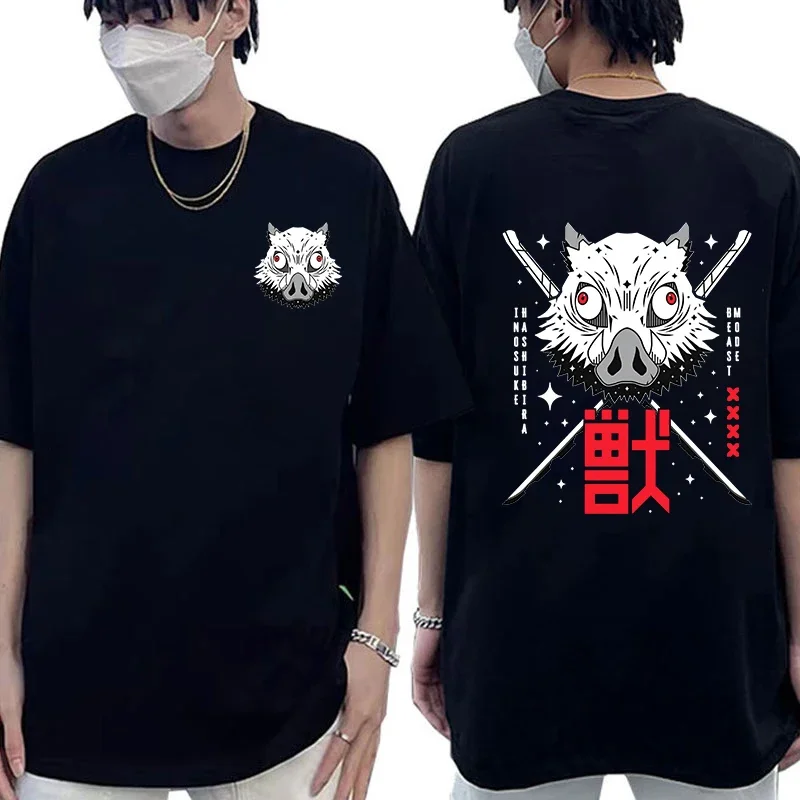 

Hot Selling Hashihira Inosuke Printed T-shirt Summer 100% Cotton Fashion Street Anime Pattern Casual Personality Short Sleeve