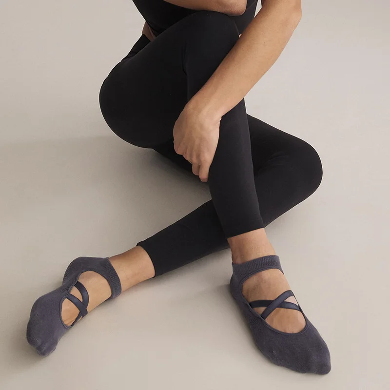 2 rutsch feste Paare Baumwoll silikons ocken atmungsaktive schweiß absorbierende Boden Yoga Socken Frauen Pilates Ballett Fitness Sports ocken