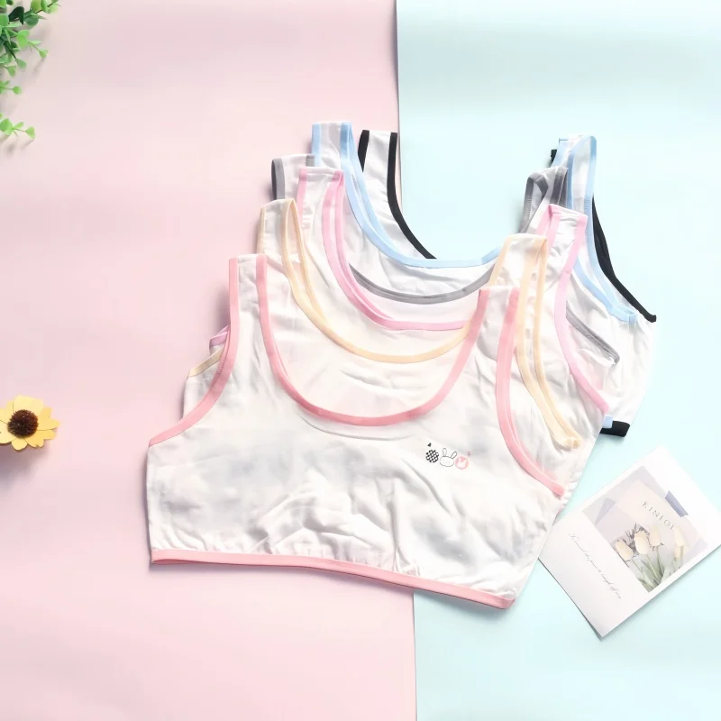 3 قطعة الصيف رقيقة فتاة التدريب الصدرية لينة حمالة الرياضة الأطفال موضوع المراهقين سترة #1