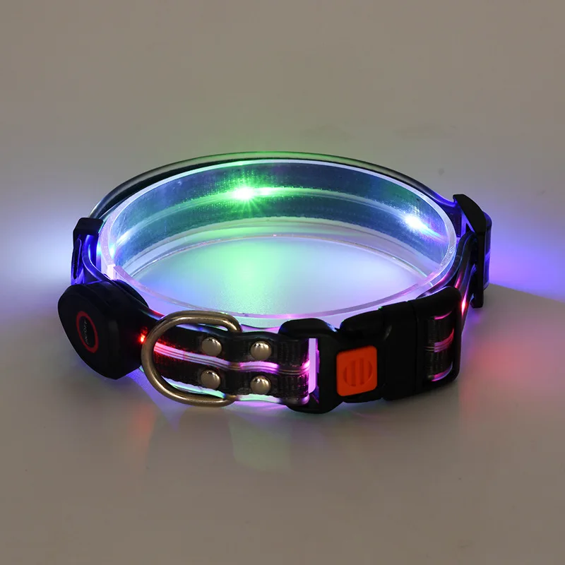 Led Dog Collar Led Light Usb Rechargeable Led Dog Leash Luxury Designer Led Luminous Dog Collar And Leash Set Led Glowing Safe