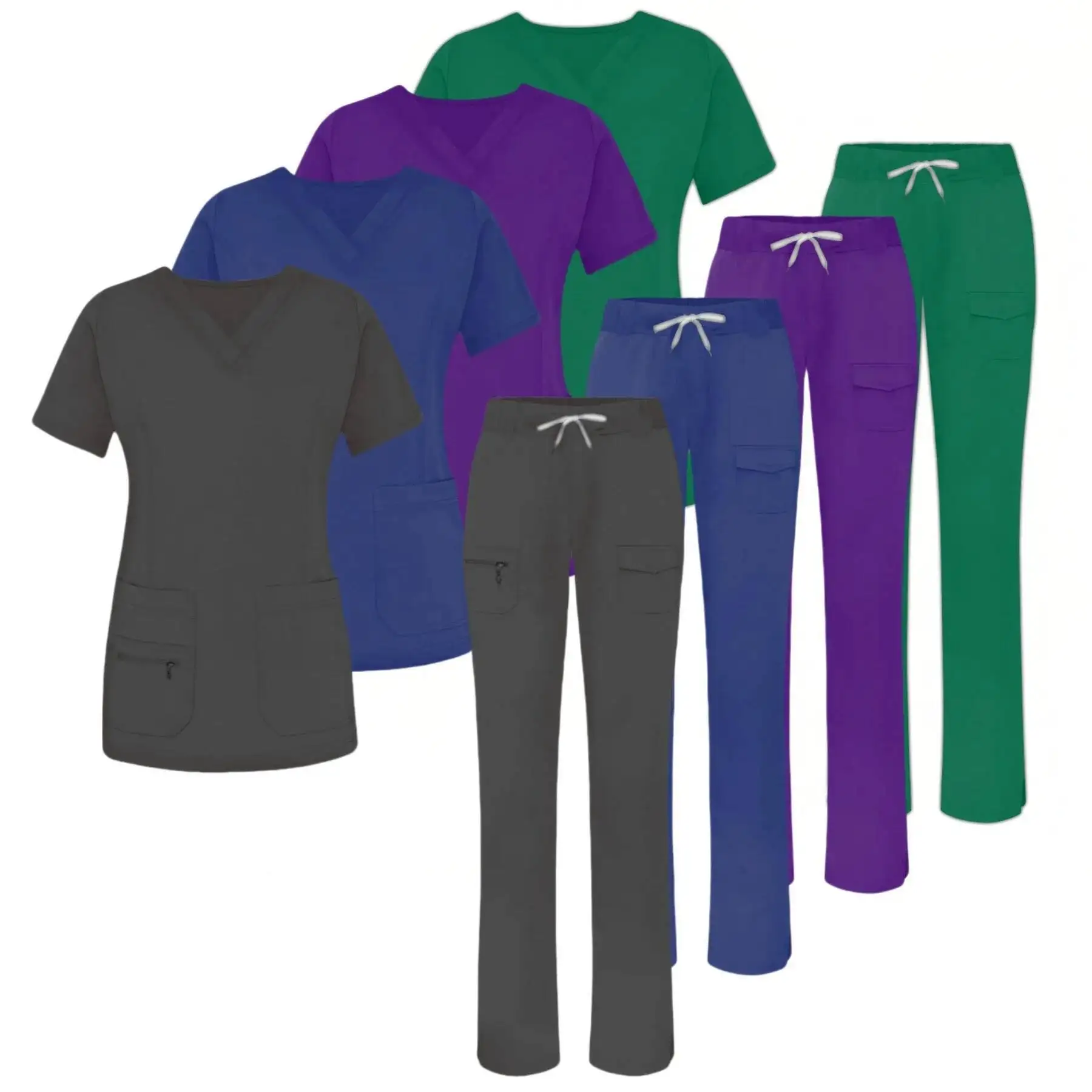 

Оптовая продажа, скраб-костюм на заказ, больничные медицинские брюки для кормления, брюки для бега с короткими рукавами, скрабы для медсестры, униформа, комплект спецодежды