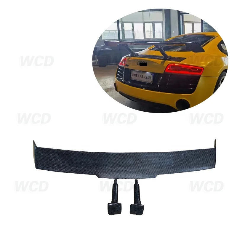 PPI Style Carbon Fiber Rear Trunk Lip Wing Spoiler for Audi R8 V8 V10 2007-2015