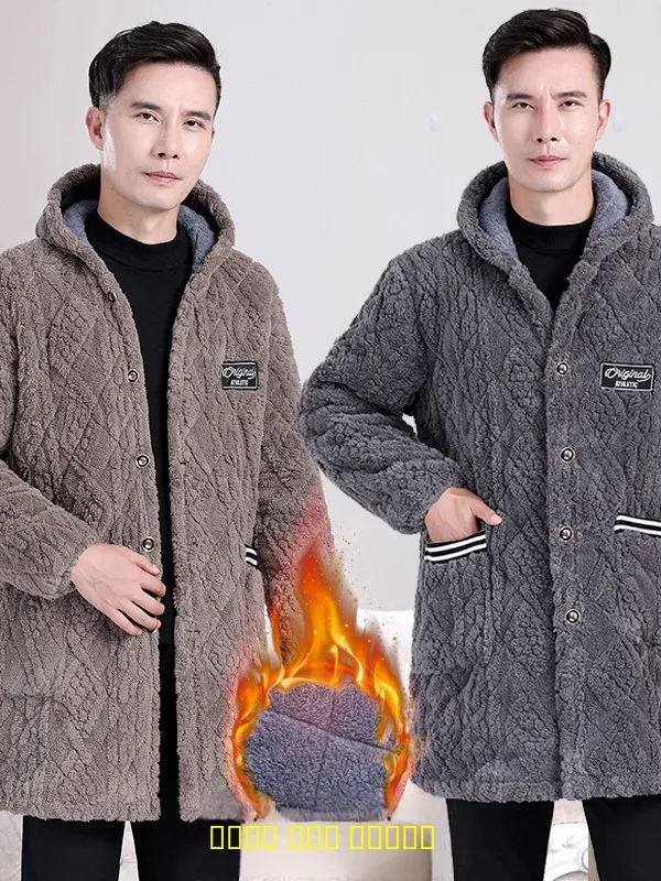 معطف رجالي شتوي من القطن الدافئ من Thiened Fce معطف طويل بقلنسوة متوسط الطول من Faion Urban Sle بزر واحد