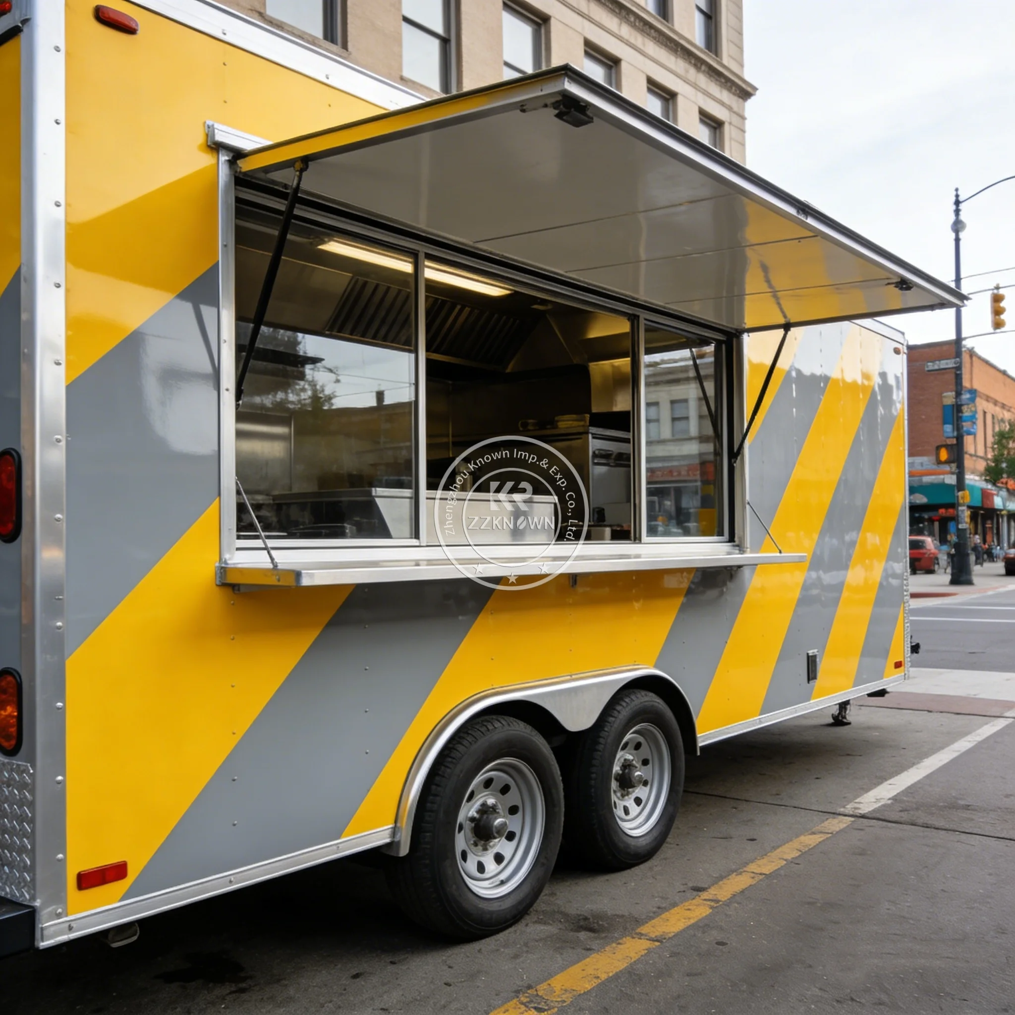 

Fully Equipped Kebab Pizza Hot Dog Food Cart | Custom Mobile Caravan Kitchen Catering Food Truck