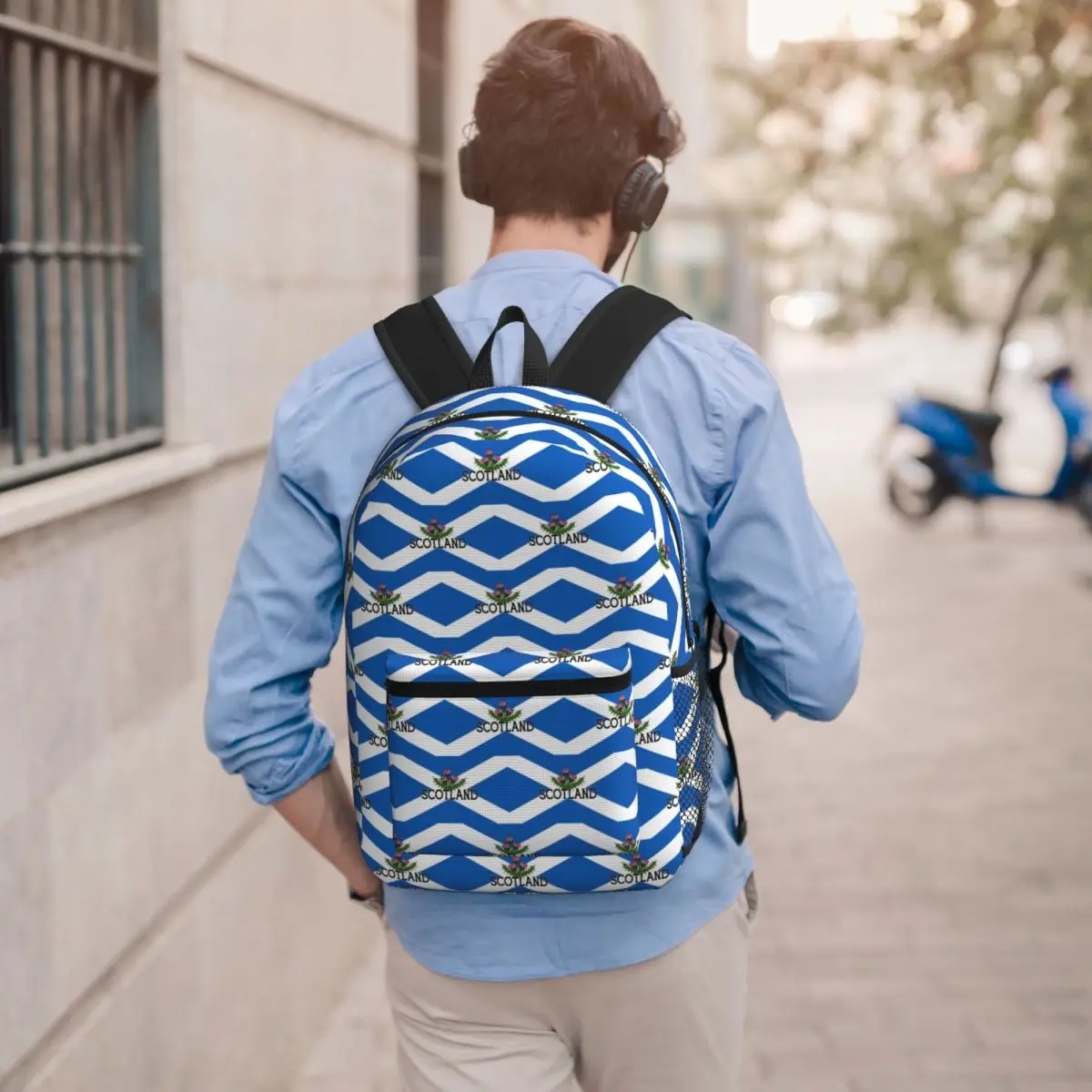 Scotland Saltire Flag Scottish St Andrews Cross And Thistle Pride Backpack Student BookBag School Bag Laptop Shoulder Bags